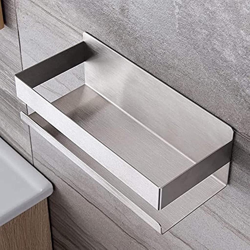 Duschregal, selbstklebender Eck-Badregal-Organizer, Edelstahl SUS 304