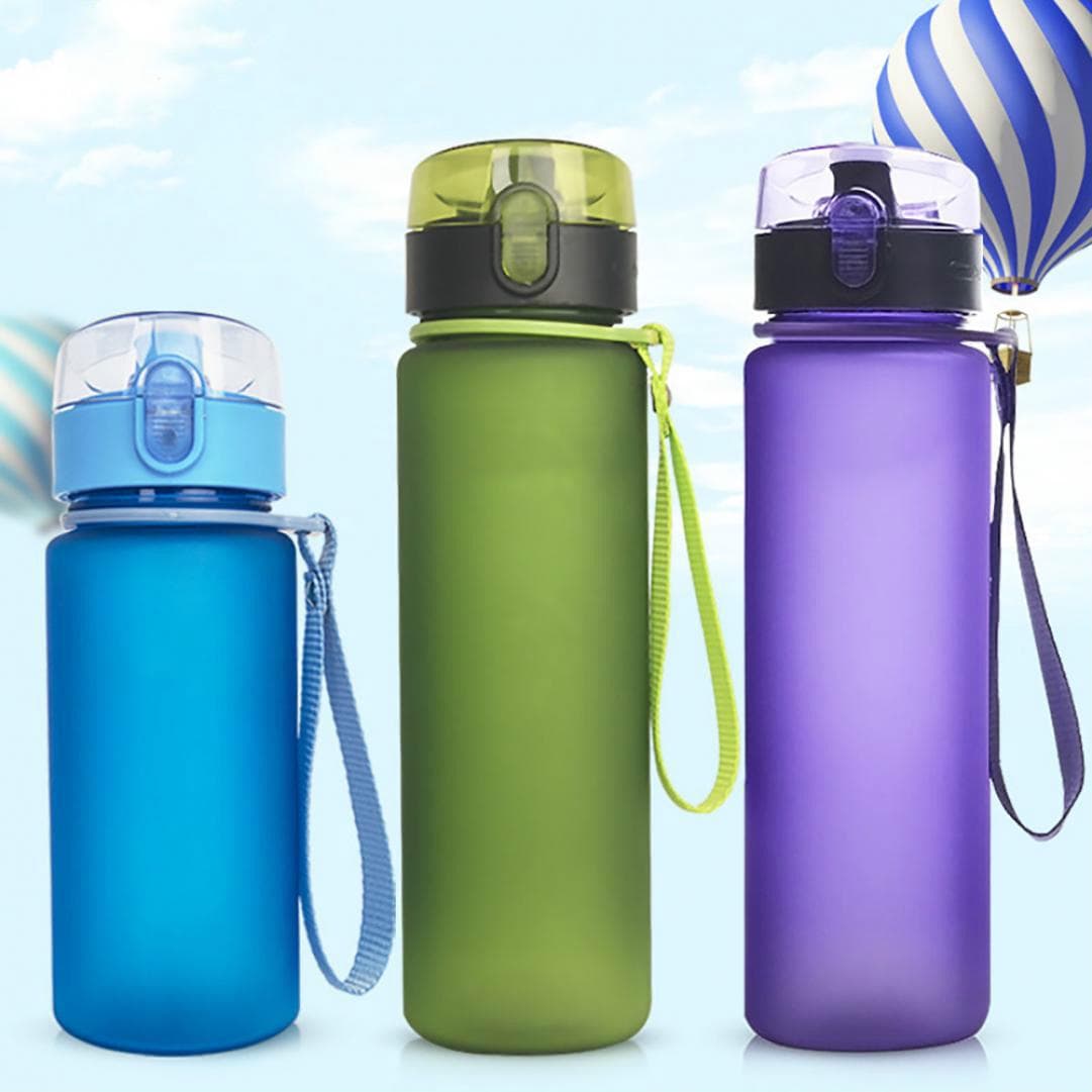 Wasserflasche, mattiert, auslaufsicher, für Outdoor-Reisen, Sport, Wasserbecher blau