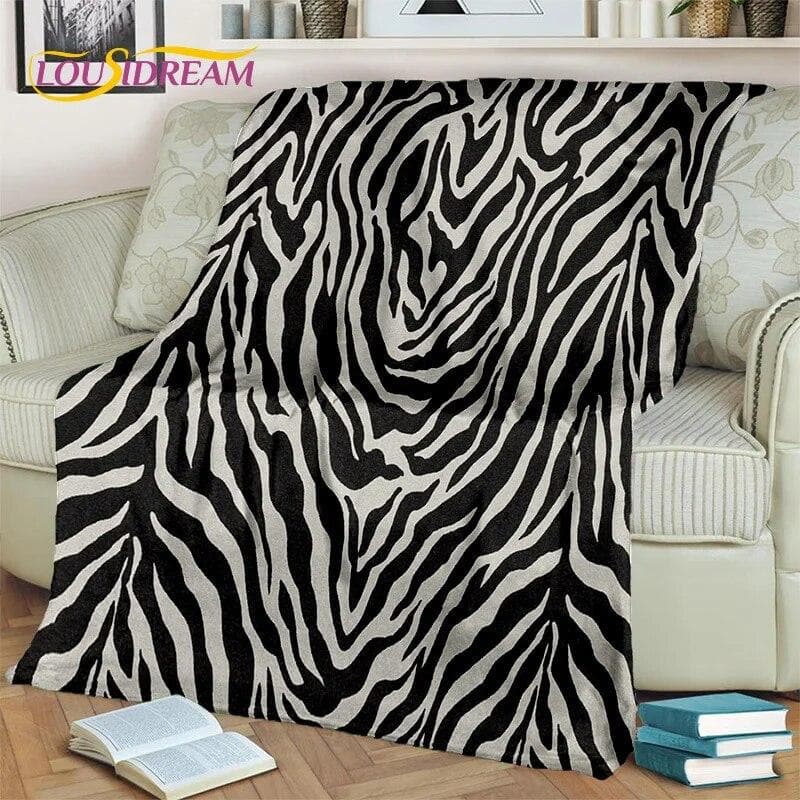 3D-Decke mit buntem Zebra-Streifenmuster, HD-Decke, weiche Überwurfdecke für Zuhause, Schlafzimmer, Bett, Sofa, Picknick, Reisen, Büro, Decke für