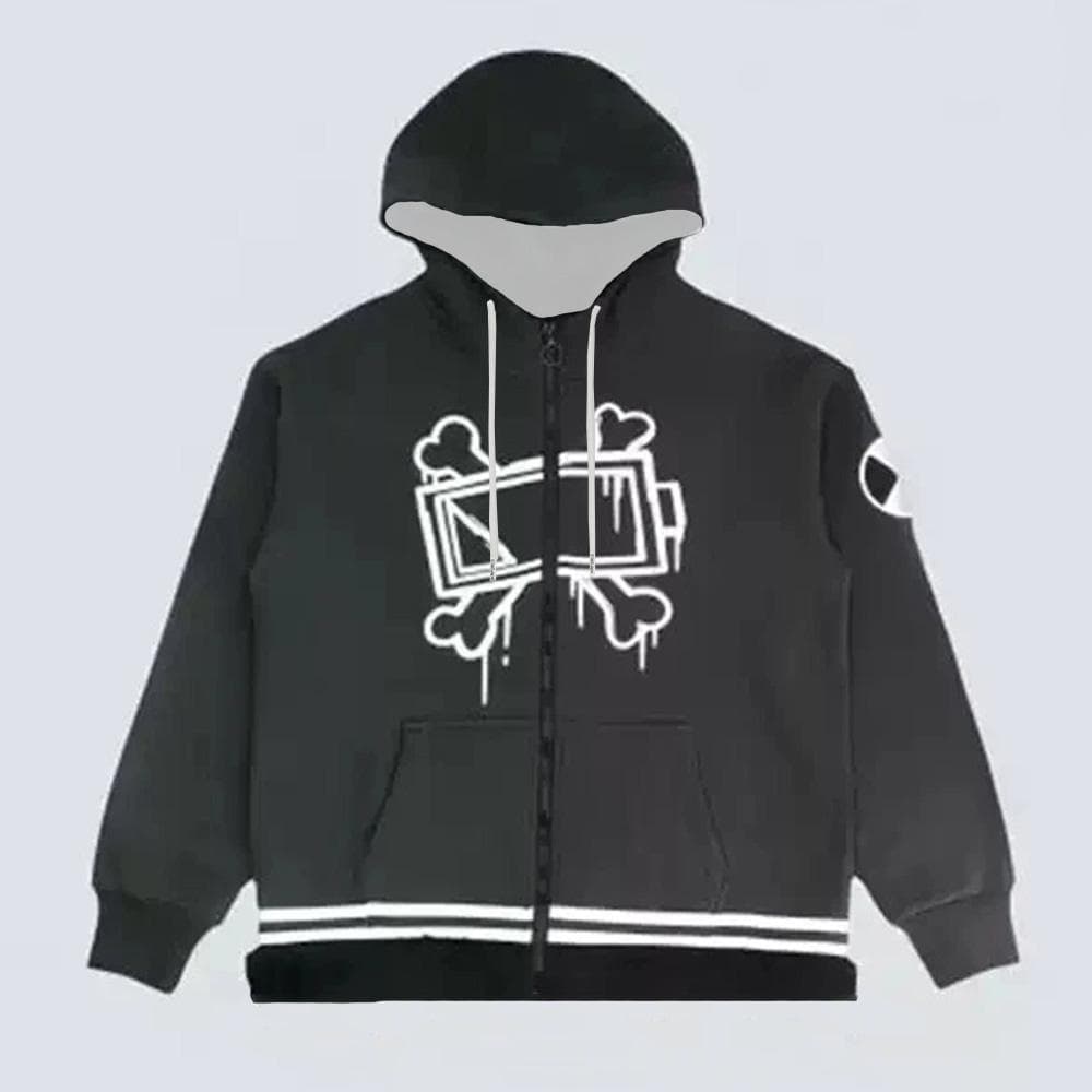 Spiel Murder Drones Cosplay Reißverschluss-Hoodies Winter Langarm Kapuzenpullover Unisex Streetwear Herren Damen Zip Up Kleidung cm