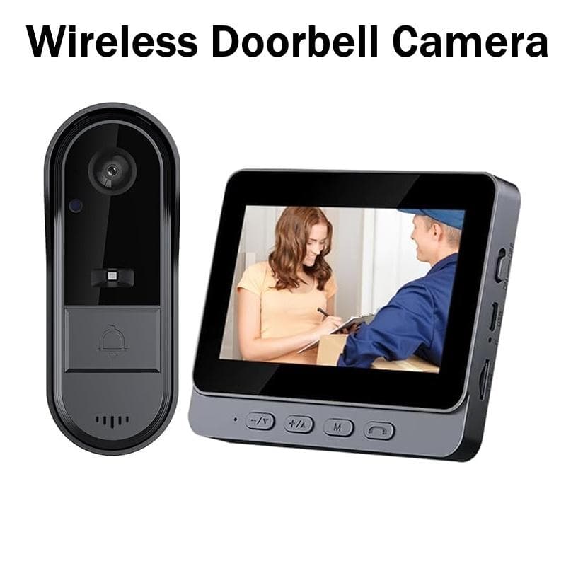 2,4G Drahtlose Wasserdichte Visuelle Türklingel IR Nachtsicht Türklingel HD 4,3 zoll IPS Bildschirm Türklingel Kamera Für Home Apartment schwarz