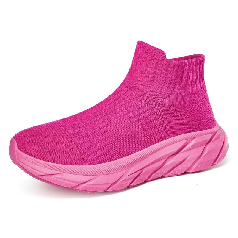 TUINANLE Socken-Sneakers für Damen, Winter, Plüschstiefel, Unisex, Paare, hohe Sneakers cm rosa
