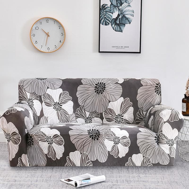 Blumendruck Sofabezug für Wohnzimmer Schonbezüge Sofabezug Baumwolle Elastischer Couchbezug Sofa Handtuch Stuhlschutz 1 Stück