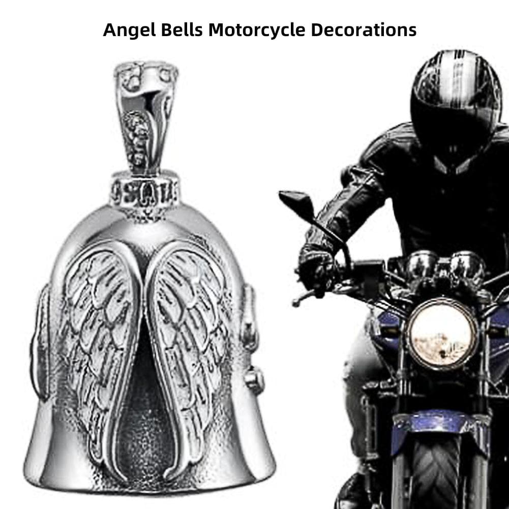Reiten Engel Flügel Kreuz Biker Schutzengel Glocke Motorrad Dekoration Zubehör silber