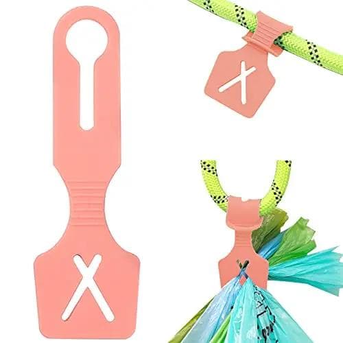Neuer Hundekotbeutelhalter aus Silikon für Haustier-Müllbeutel, Freisprech-Clip, Reinigungsmittel für Hunde, Hundekotbeutelspender rosa
