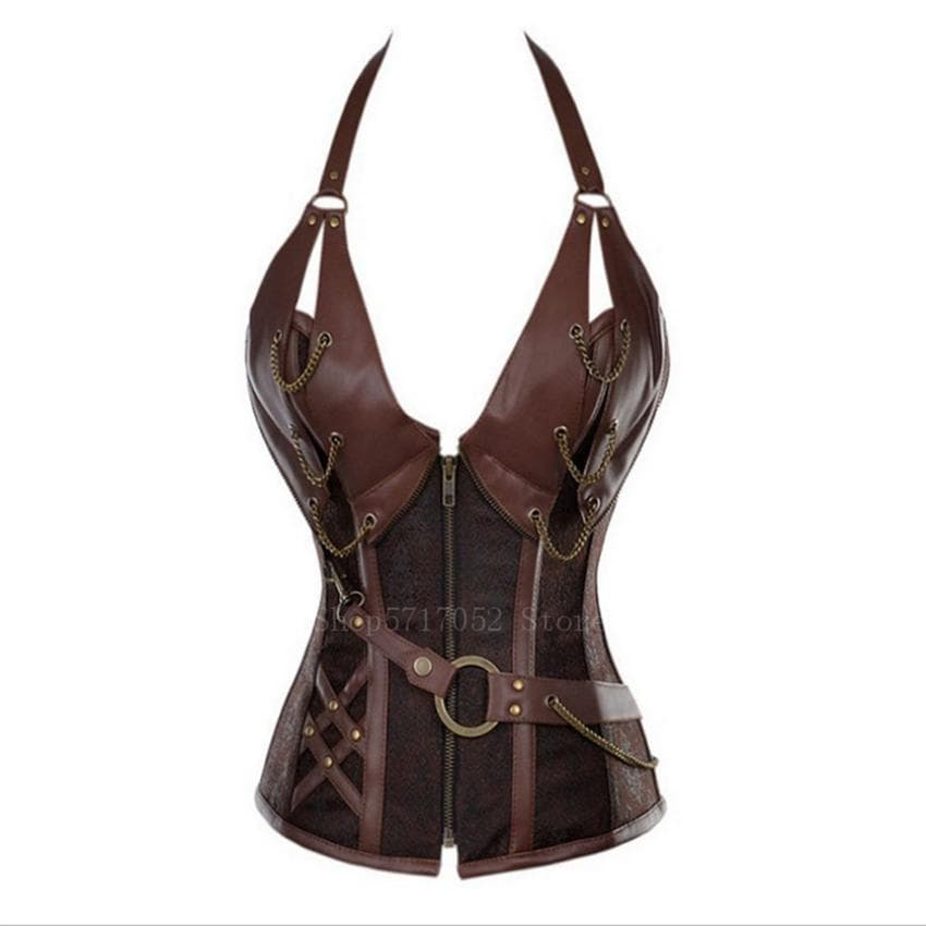 Erwachsenes mittelalterliches Wikinger-Piraten-Kostüm für Damen, Gothic-Ritter-Korsett, Halloween, Cosplay, Steampunk, Leder-Halfter-Weste,
