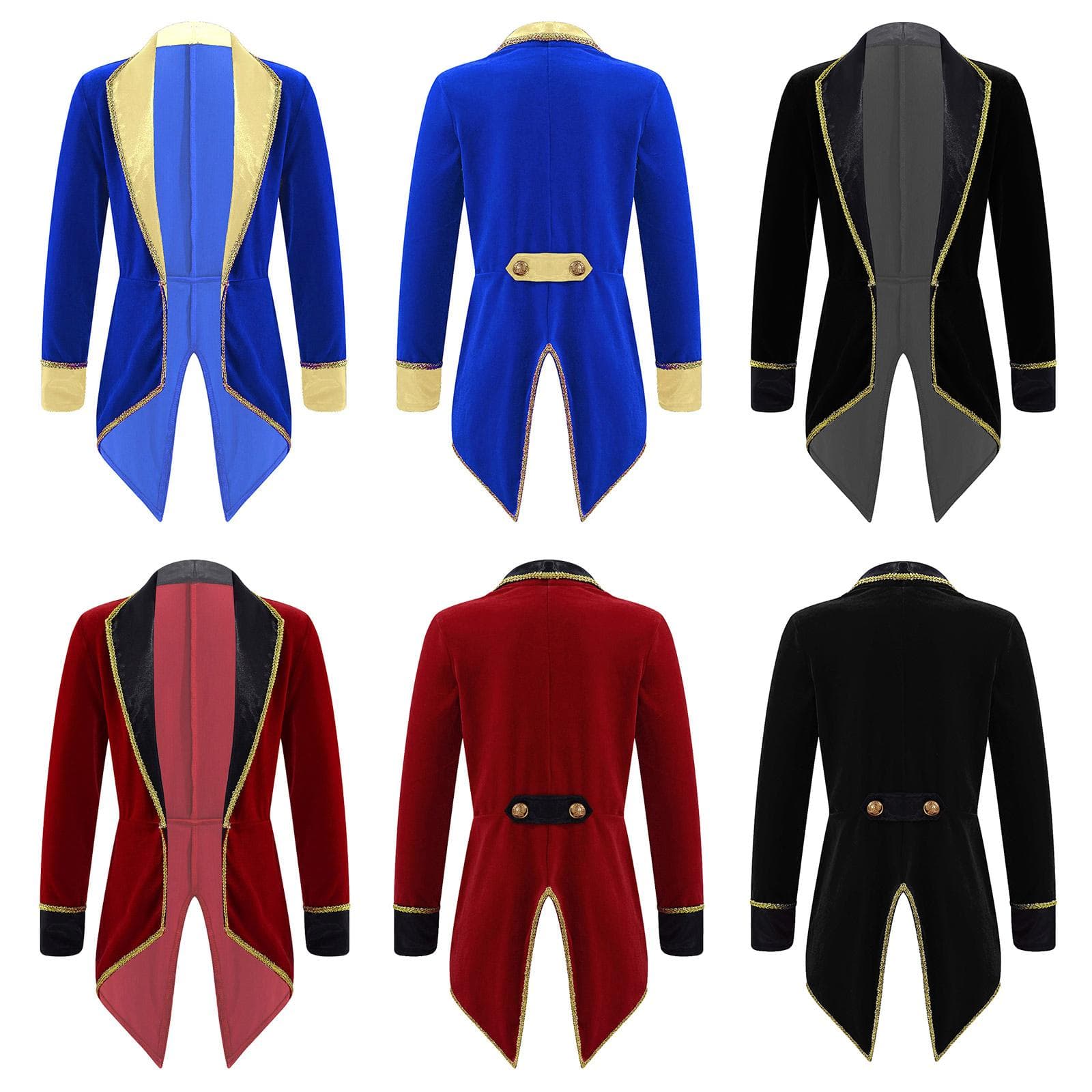 Mädchen Showman Kostüm Reverskragen Langarm Smokingmantel Rollenspiel Party Aufführung Zirkusdirektor Jacke Outfit cm bordeaux