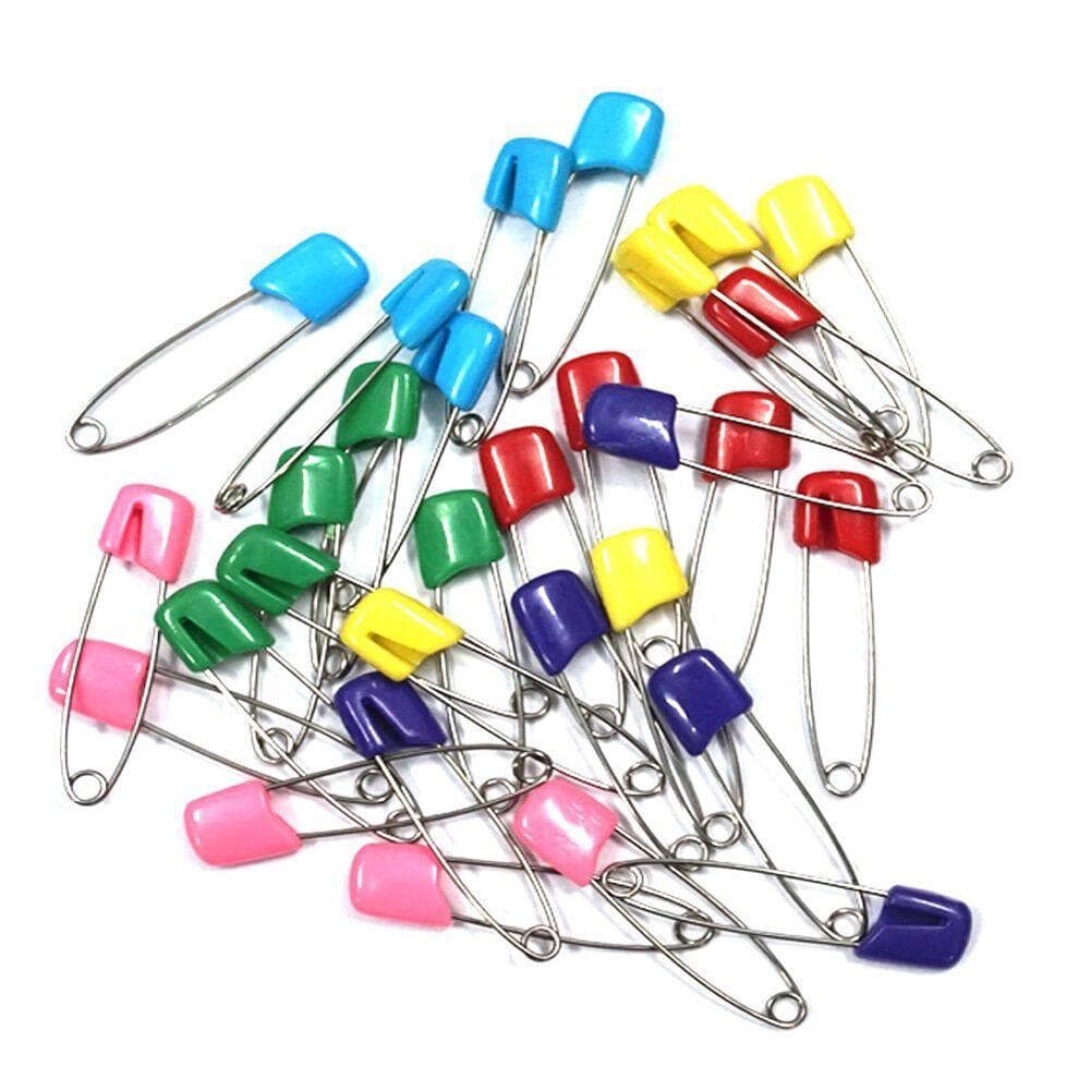 50x Kopf Sicherheitsnadeln Locking Hold Clip Baby Kleid Tuch Windel Windel Handwerk Pins