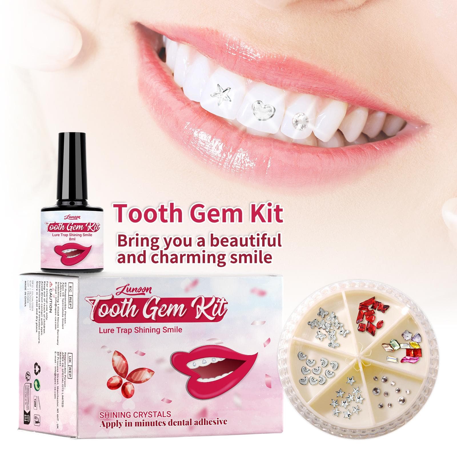DIY Zahnschmuck Zahnstein-Kit Diy Kristalle Schmuck-Kit Professionelles Dental-Zahnstein-Kit Zahnsteine Unisex Zahndekoration