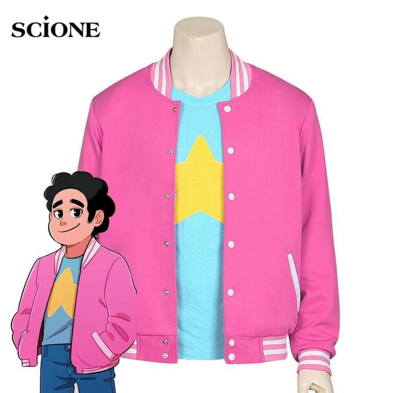 2 stücke Sets Halloween Party Boy Universum Steven Universe Quarz Anime Jacke Pullover Mantel Blau T-shirt Rosa Mantel Cosplay Anzug cm