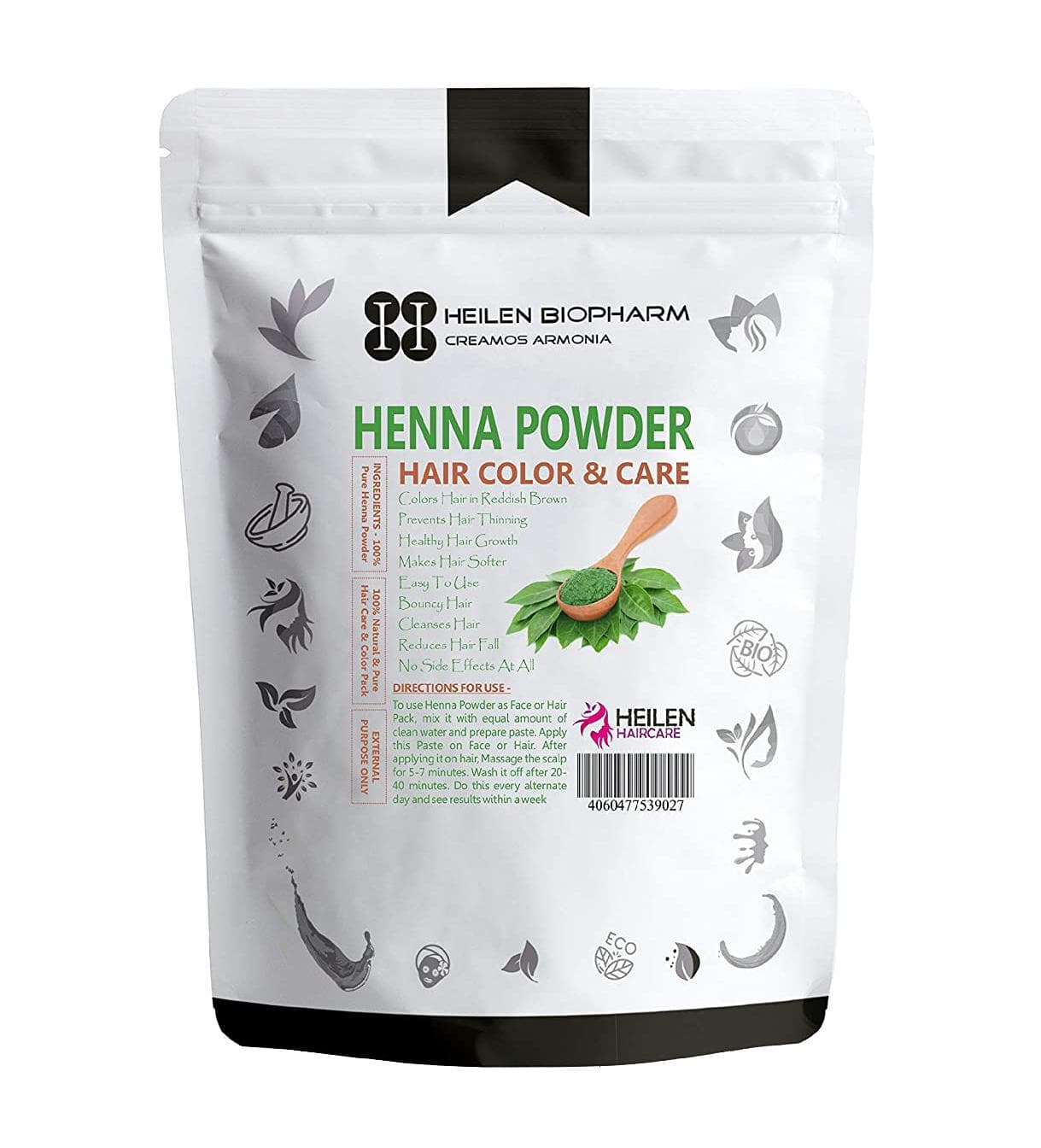 Natürliches Henna (200 g), Hennapulver, Heilen Biopharm