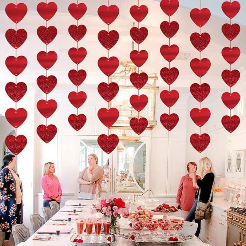 2 m Liebesform-Schnur-Girlande zum Aufhängen, Banner, Ornamente, Hochzeitszubehör für Valentinstag-Dekoration