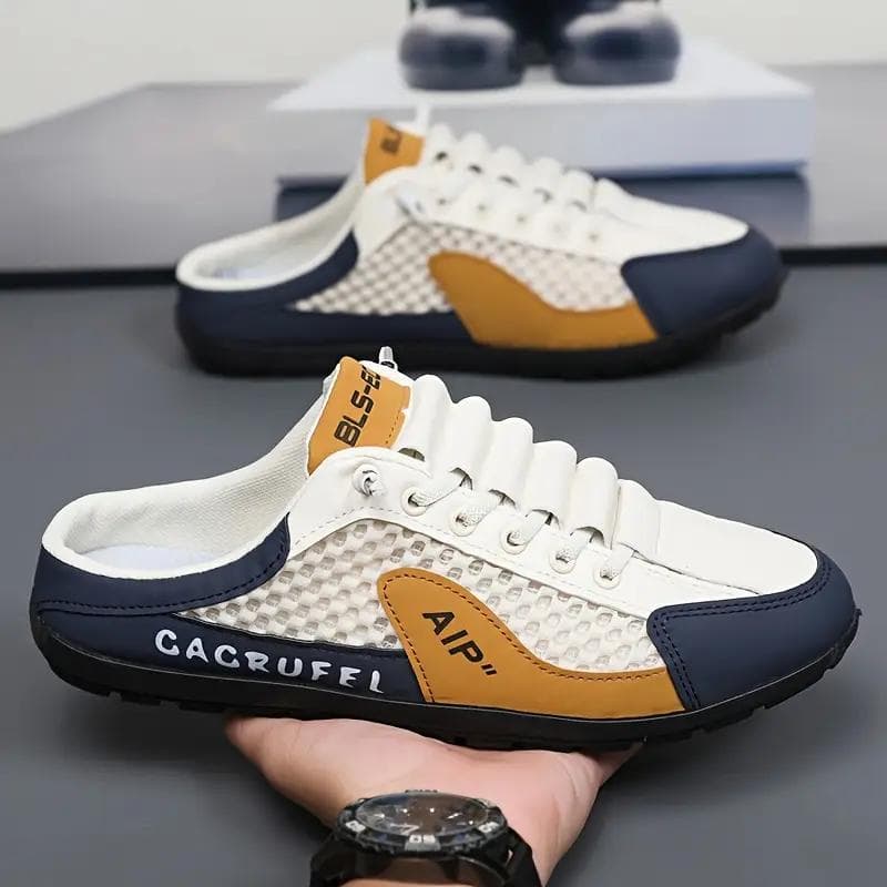 Herren Sommer Mesh Slip-On Casual Fashion Schuhe - Leichte, atmungsaktive All-Match-Slipper cm grün