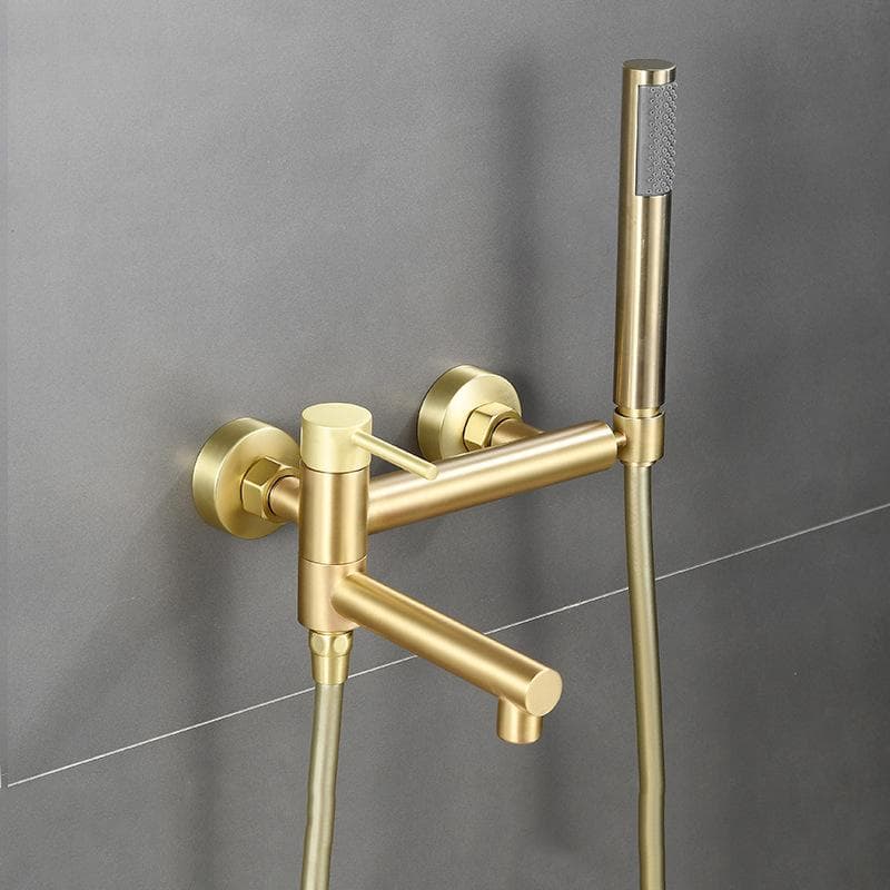 Messing Badezimmer Duschset Badewannenarmatur Handbrause Set Einfache Multifunktions-Duscharmatur Warm- und Kaltmischbatterie rose gold