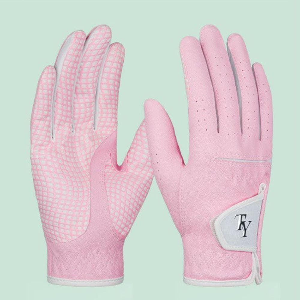 Verschleißfeste Damen-Golfhandschuhe Anti-Rutsch Golfbekleidung Handschuhe Handflächenschutz rosa