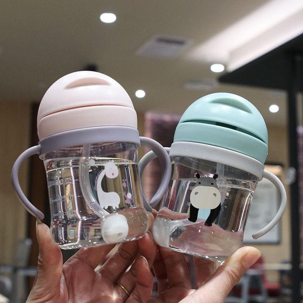 250 ml Baby Fütterung Tasse mit Stroh Kinder Lernen Fütterung Trinken Flasche Kinder Ausbildung Tasse Mit Stroh Taza De Bebe neue cm grün