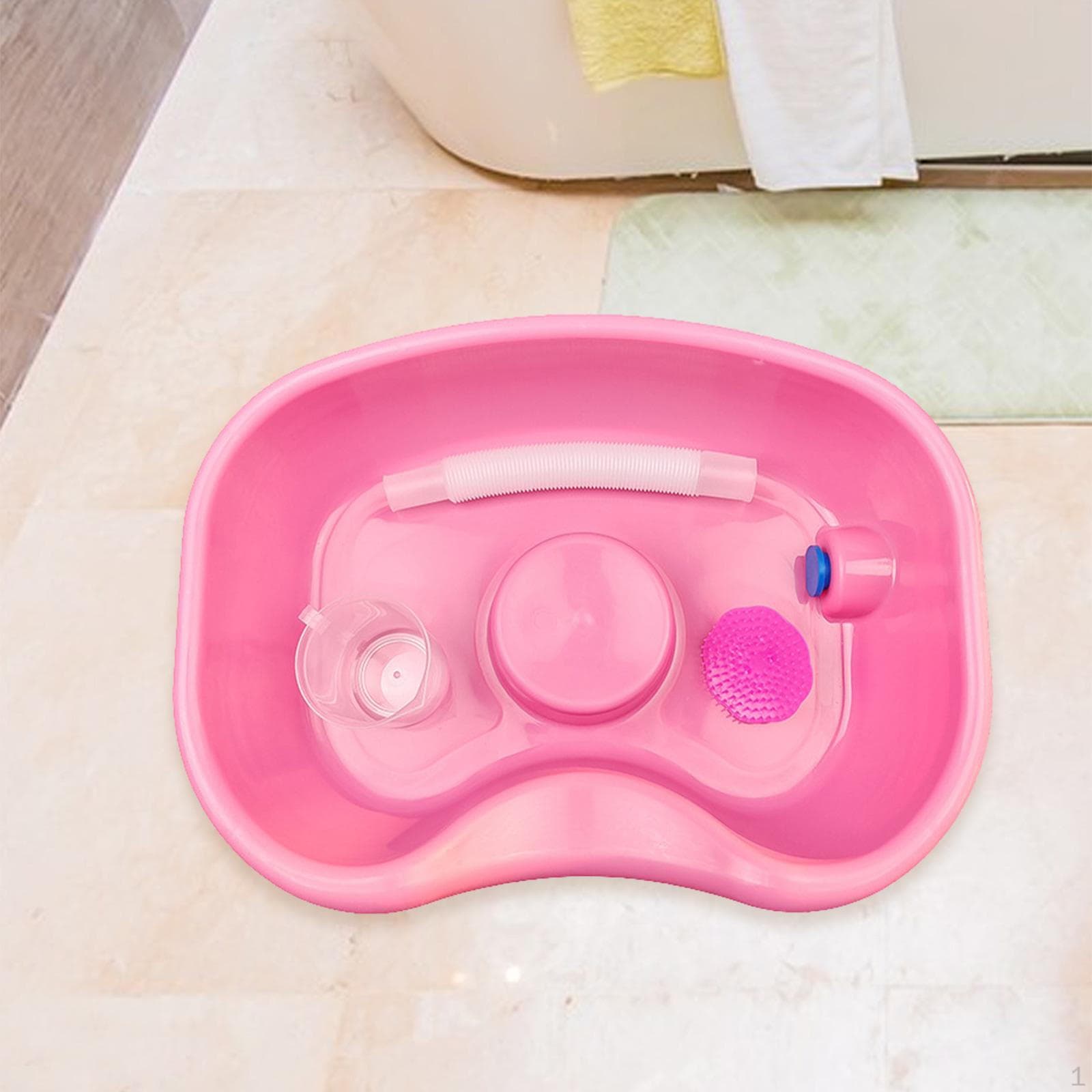 Nachttisch-Shampoo-Becken, Haarreinigungsschüssel, leichtes Badezimmerzubehör, Spülen und Waschen blau