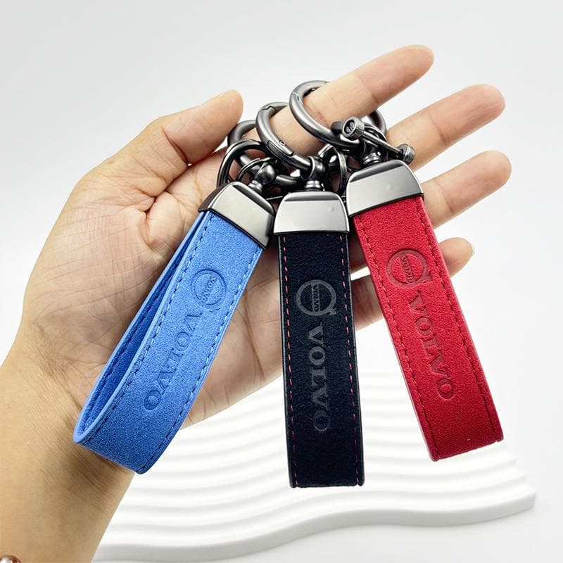 Porte-clés en cuir véritable de luxe Volvo Porte-clés de voiture Pour Xc60 Xc90 V40 V60 S60 V50 V90 S80 C40 XC40 V70 XC70 C30 C70 Style de voiture