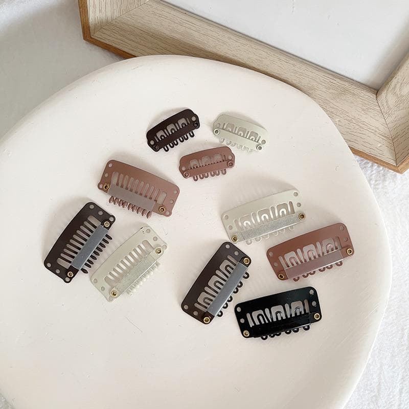 10 Stück Clip-in-Haarverlängerungs-Perücke-Clips, Damen-Herren-Haar-Pony-Snap-Haarspangen für Extensions, Metallkamm für Verschluss-Zubehör