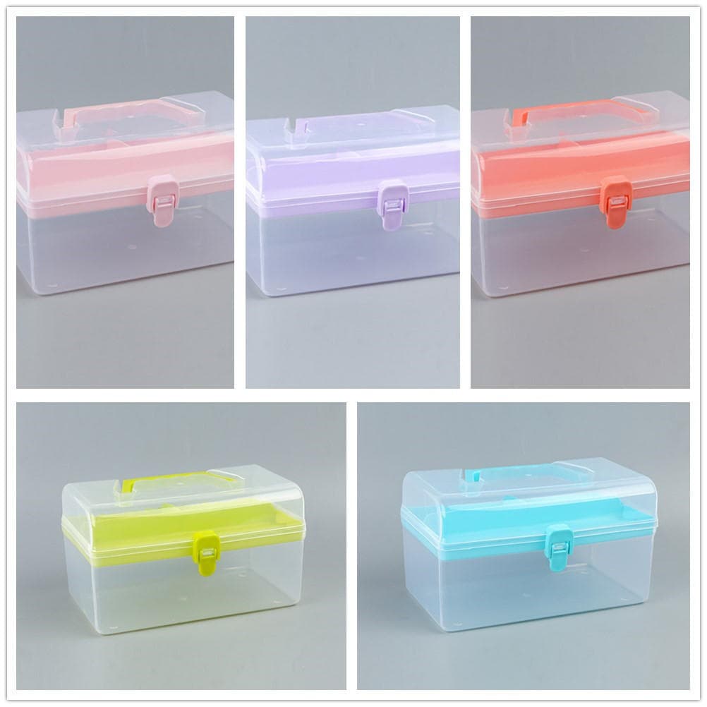Boîte de rangement d'organisateur portatif polyvalent en plastique transparent