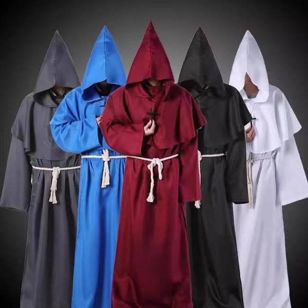 Mönch Robe Mittelalter Mönch Mönch Priester Mit Kapuze Robe Umhang Halloween Tunika Mit Kapuze Uniform Mönch Kostüm Cosplay Kostüm cm blau