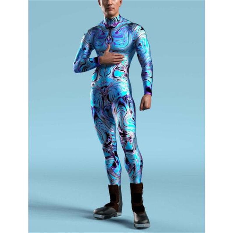 Sexy Muskel-Overall 3D-gedruckter Regenbogen-Bodysuit für Herren, Halloween, Cosplay, Zentai-Anzug, Radsport-Set, Rave-Outfit, Monos cm