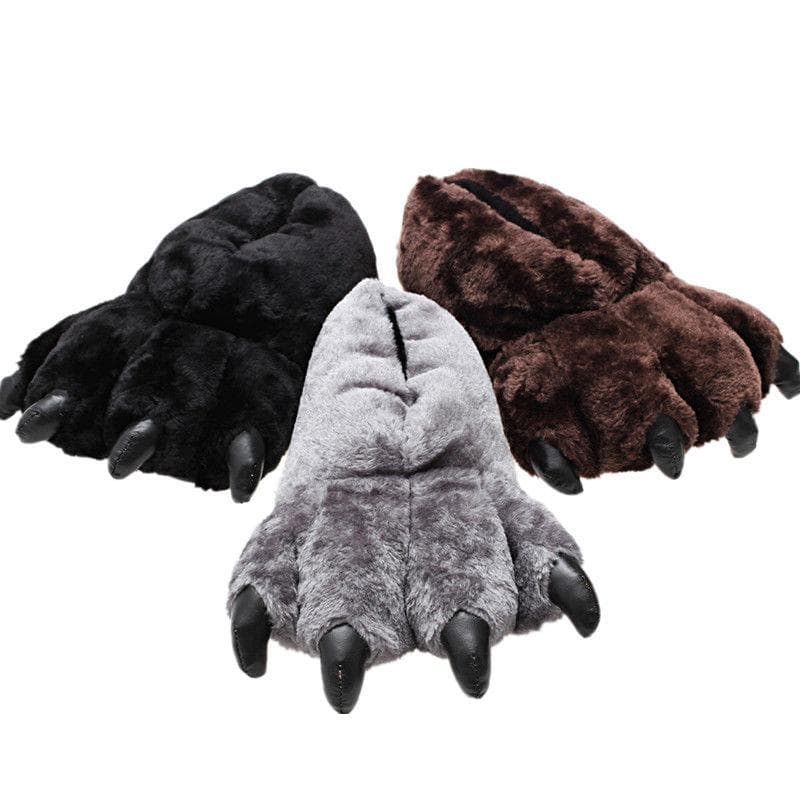 Unisex Chunky Bigfoot Schuhe Damen Bärentatzen Hausschuhe Paare Männliche Hausschuhe Home Indoor Pelzige Slides Größe 35-43 Damenschuhe cm beige