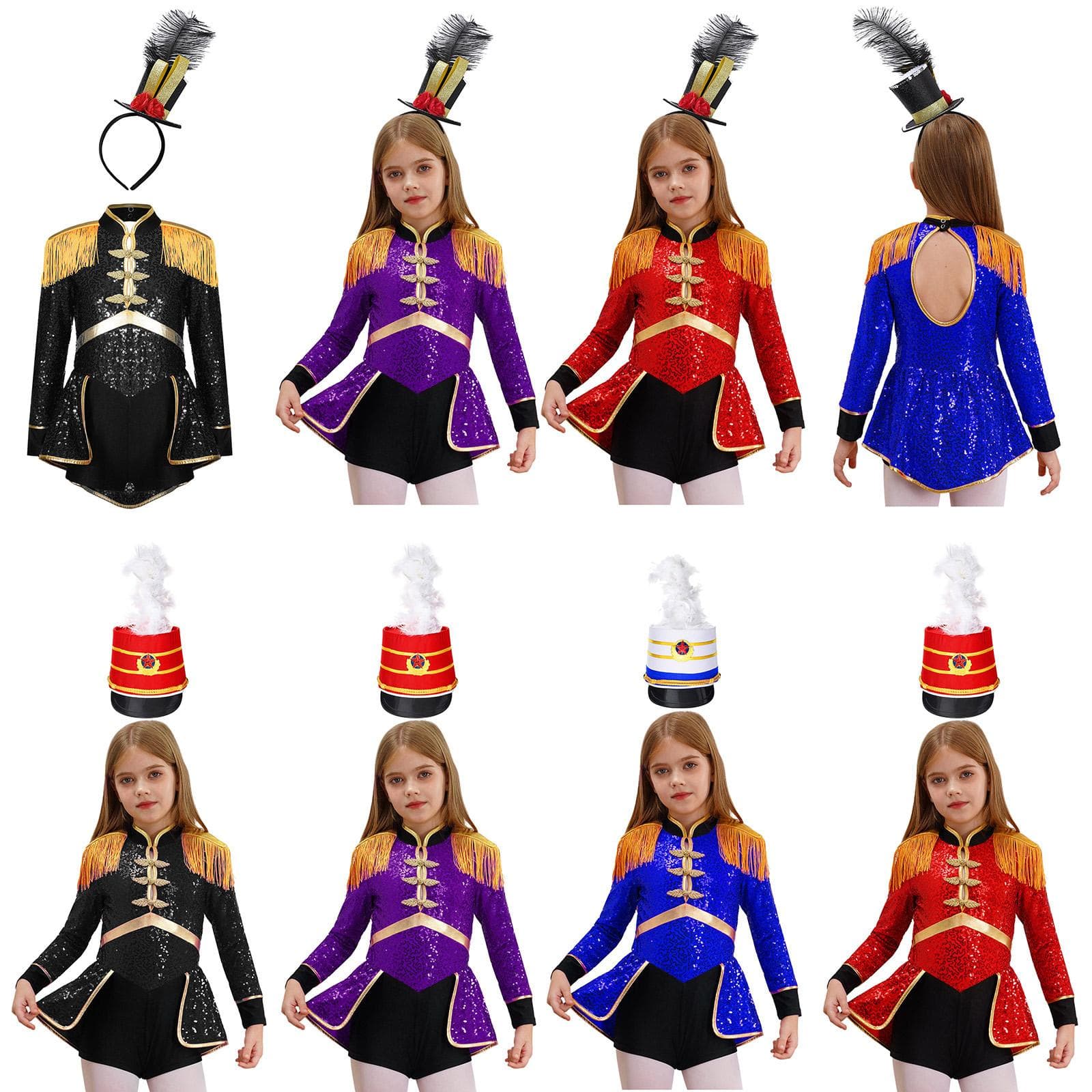 Kinder Mädchen Zirkus Zauberer Kostüm Ringmaster Löwenbändiger Outfits Schlagzeuger Blaskapelle Team Uniform cm