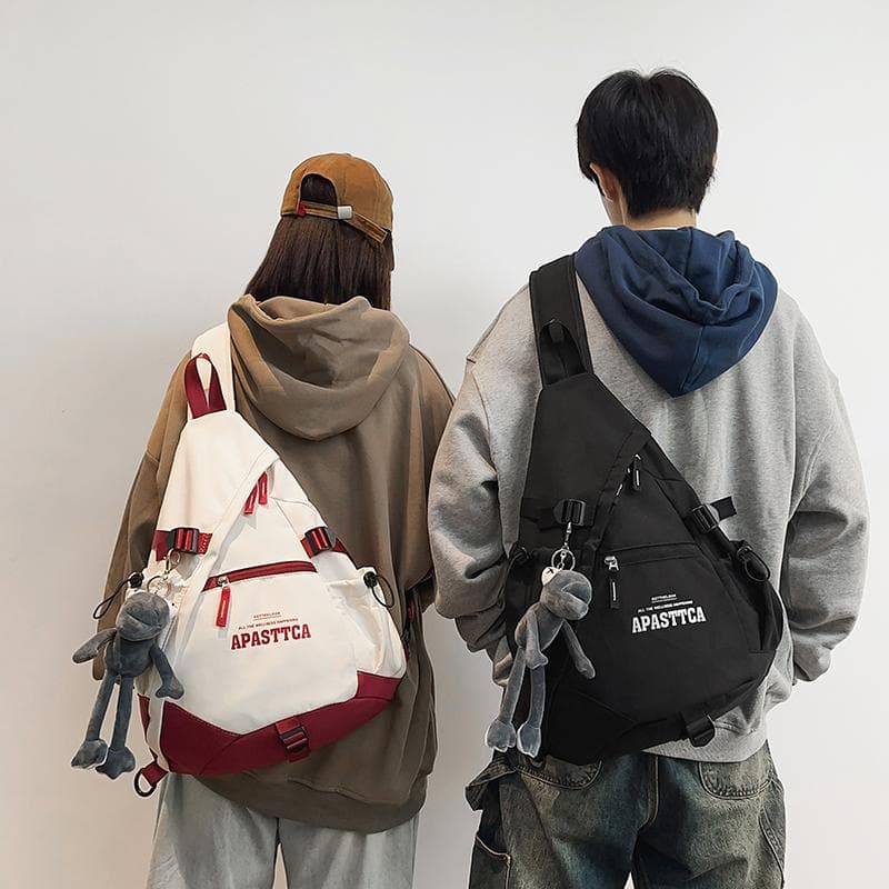 Brusttasche mit großer Kapazität Damen Sport Fahrrad Schultertasche Herren Umhängetasche schwarz