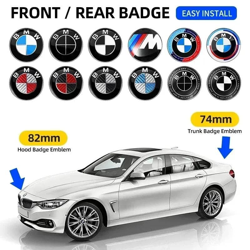 74mm 82mm Logo Emblème de Voiture Badge Coffre Arrière pour BMW E46 E39 E87 E90 E28 E53 E30 E60 E34 E36 E61 E62 E70 E91 E92 Accessoires de Voiture
