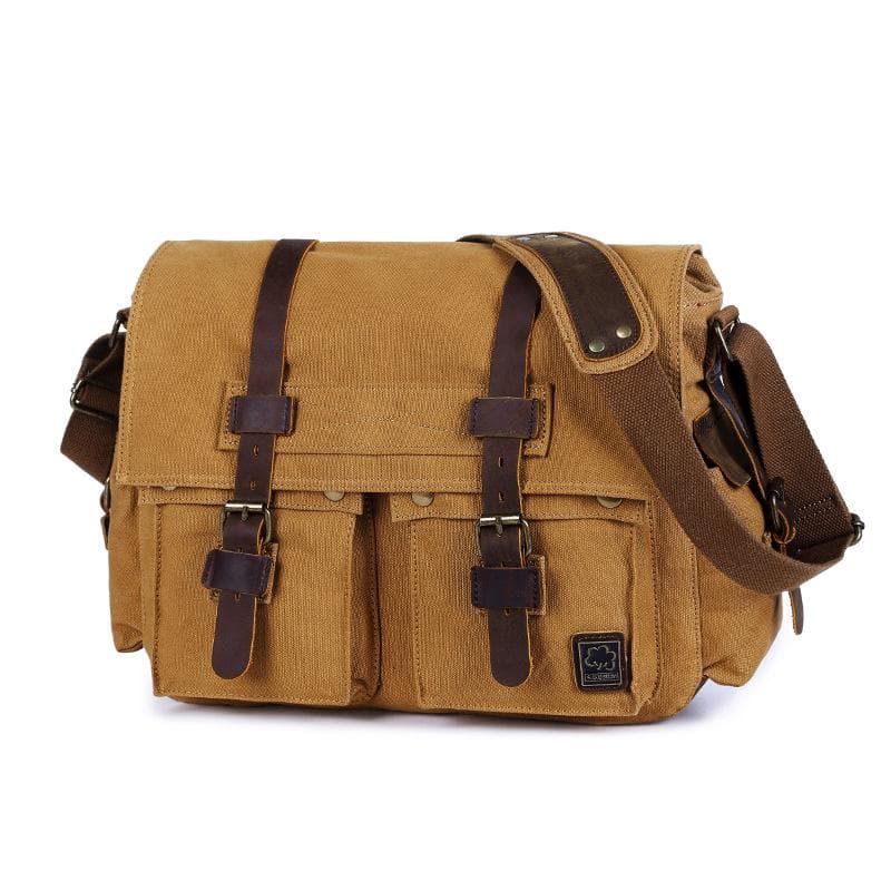 Herren Canvas Umhängetasche - Retro Europäisch-Amerikanischer Stil Messenger Bag