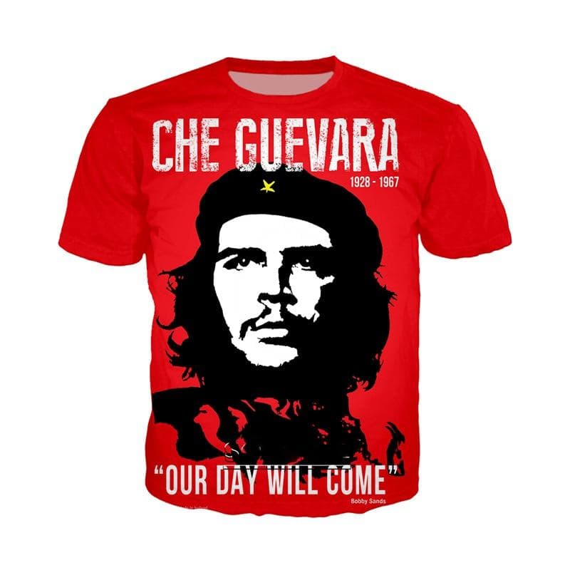 Che Guevara Graffiti T-Shirt Herren Damen Custom 3D Druck T-Shirt Sommer Anime Streetwear Lässiges Oversize T-Shirt Homme cm