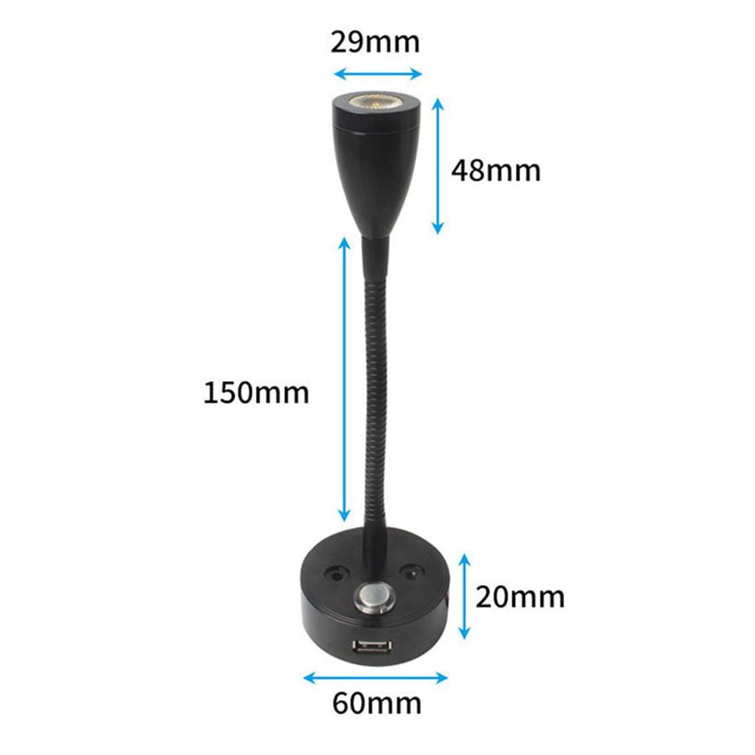 Lumière de lecture LED 12V 24V pour camping-car, bateau, 3000K 4000K, variateur, col de cygne, lampe murale pour camion, camping-car, yachts, avec