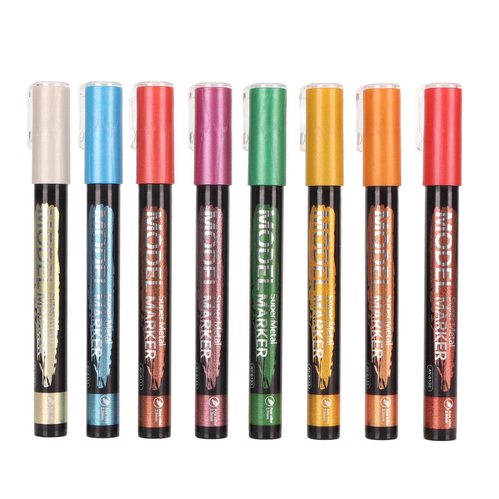 8 Stück Metallic Marker Stifte Set Mehrzweck Wasserdicht Farbecht Feine Spitze Metallic Malmarker