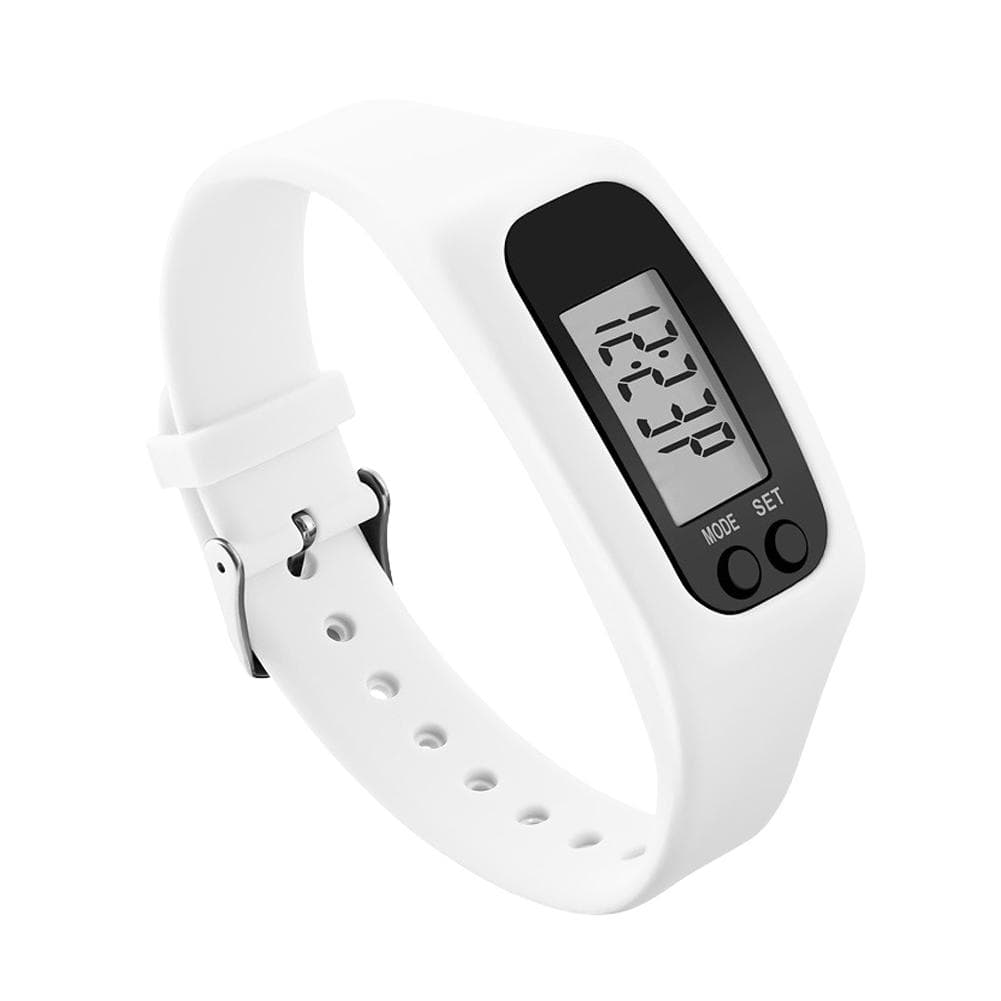 LED Schrittzähler Armband Gehen Laufen Schrittzähler 12/24H Zeitanzeige Silikon Schrittzähler Fitnessuhr für Outdoor-Sport schwarz