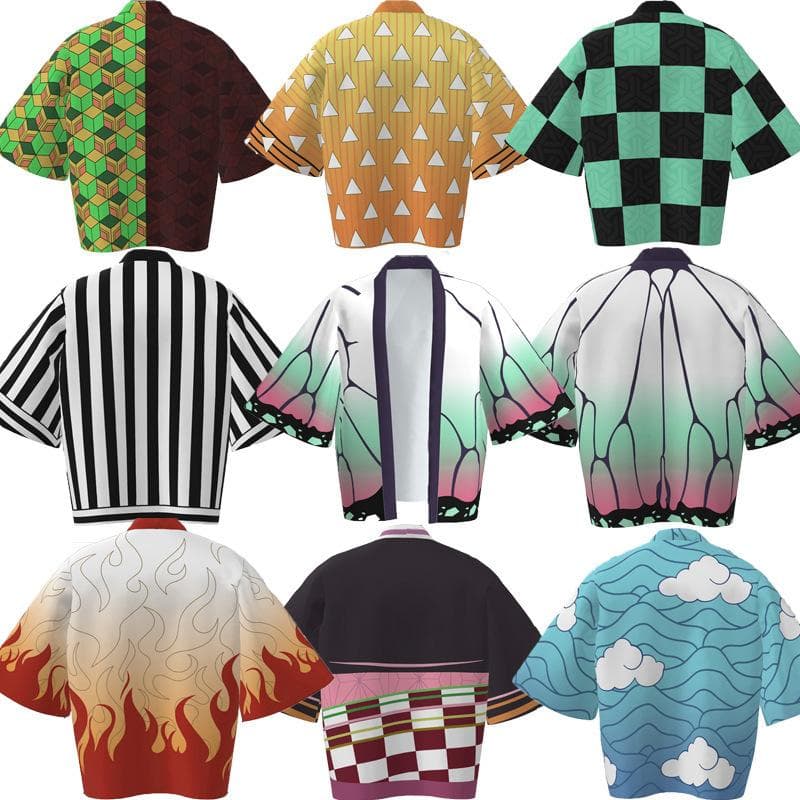 Herren und Damen Demon Slayer Anime Peripheral Haori Kimono Jacke Tanjiro Set Bademantel Umhang Pyjamas cm