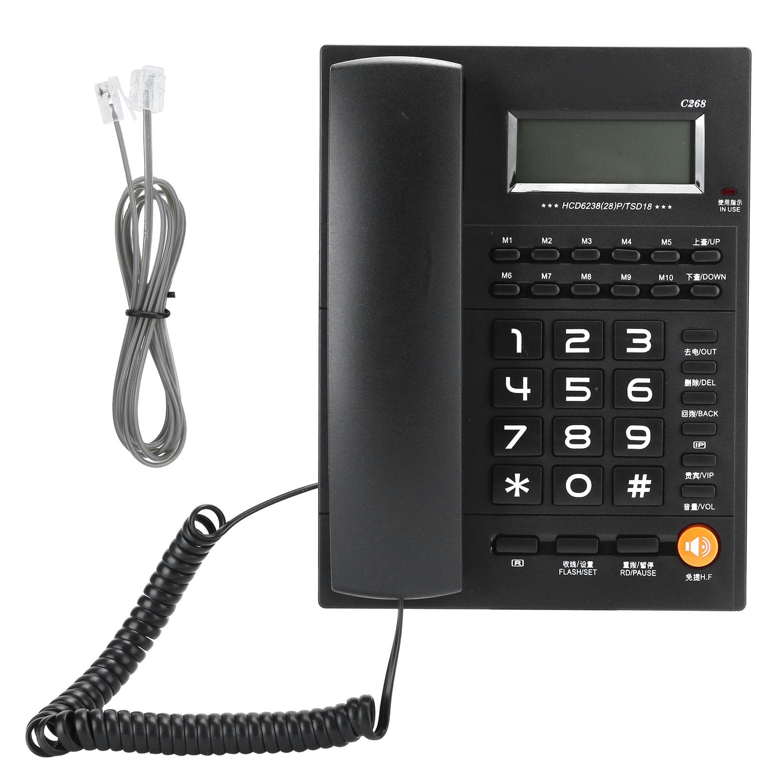 Festnetztelefon für Zuhause, Kabeltelefon, Tischtelefon mit Kabel für Zuhause, Büro, Hotel, Restaurant