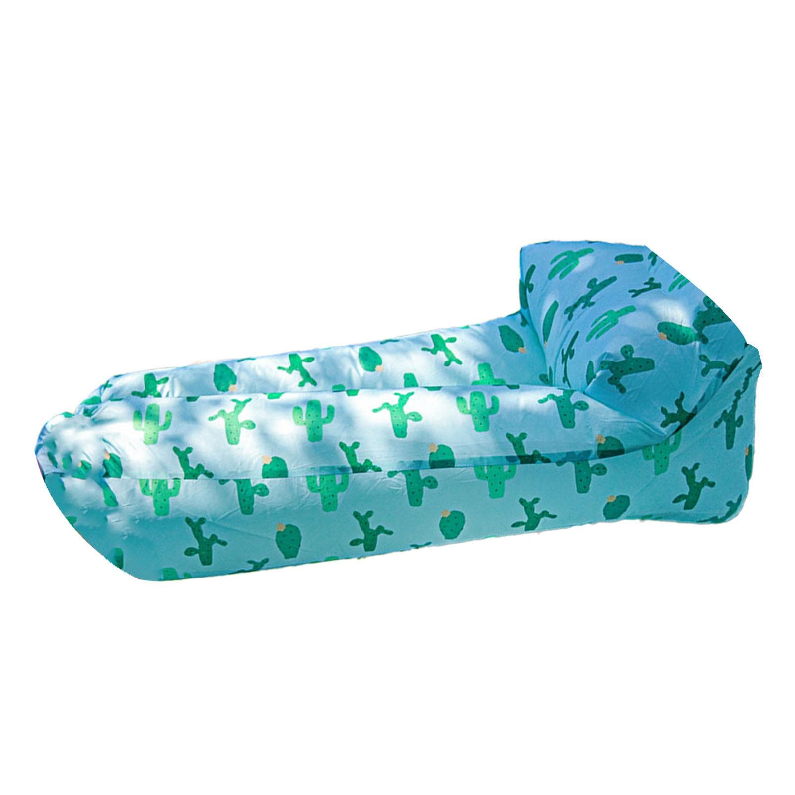 Inflatable Lounger Portable Foldable Polyester Fiber Comfortable Good Load Bearing Capacity Outdoor