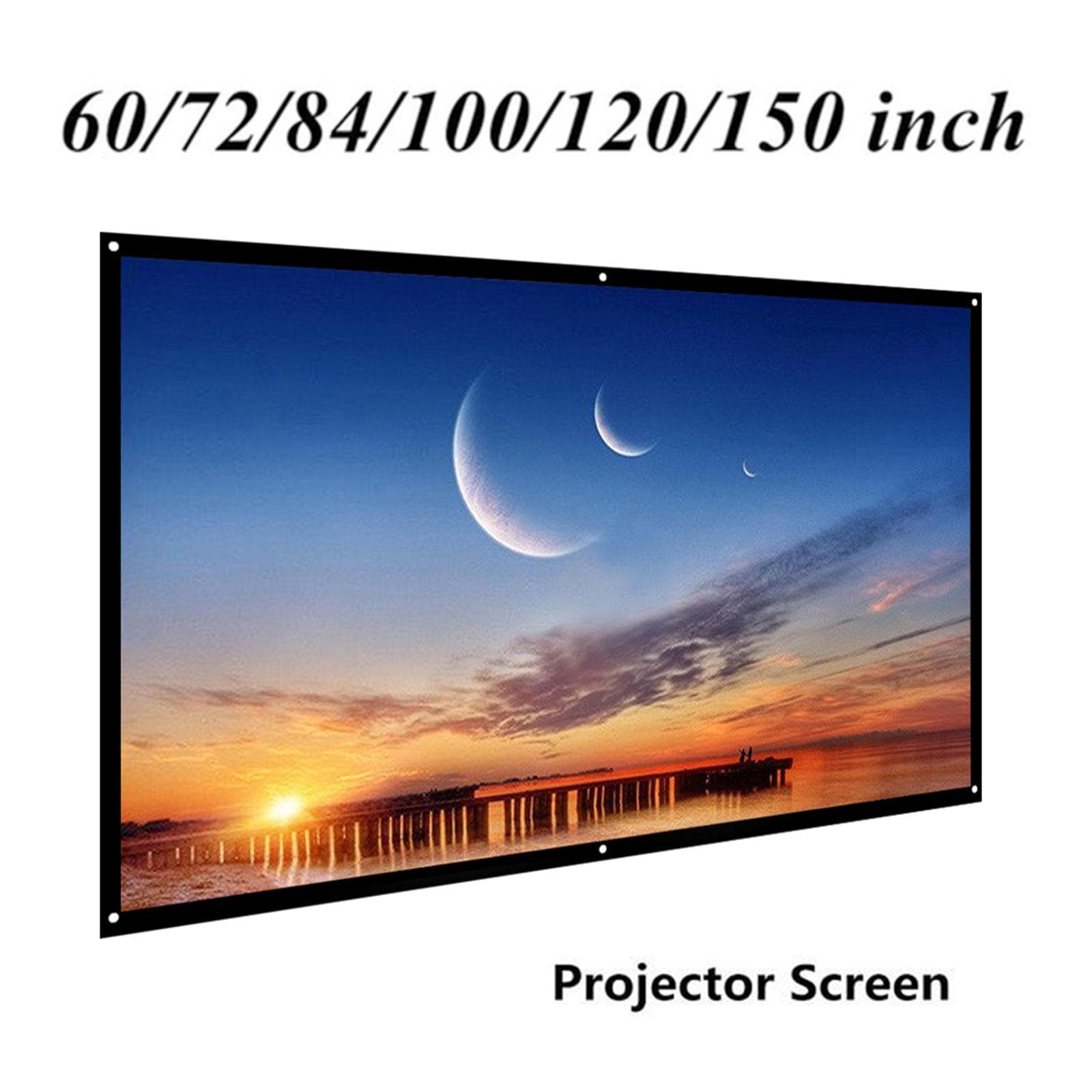 120''/100''/84''/70''/60'' tragbare Projektorleinwand HD 16:9 Diagonale Projektionswand faltbar weiß