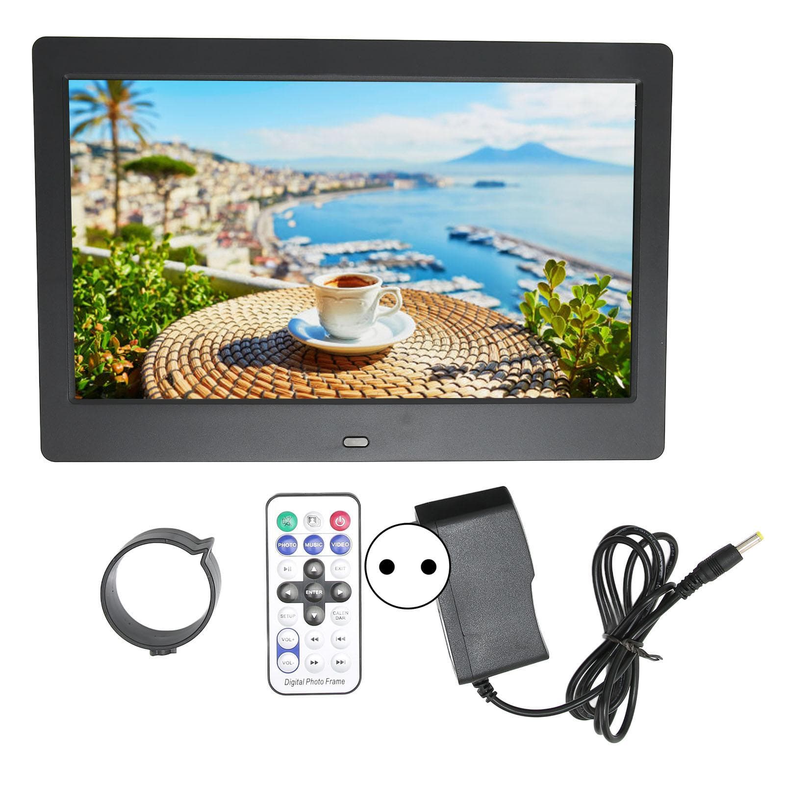Digitaler Bilderrahmen HD 10,1 Zoll 1024x600 LCD-Display Intelligenter elektronischer Bilderrahmen mit Fernbedienung weiß