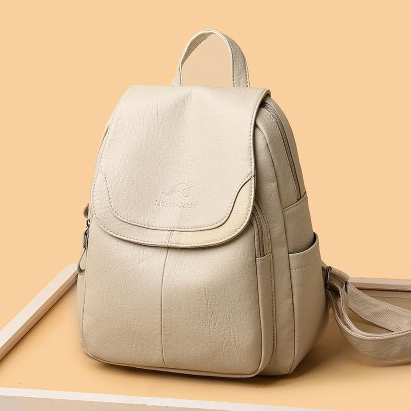 Große Kapazität Reise Rucksack Rucksäcke Mochila Frauen Rucksack Weiblichen Leder Rucksack für Mädchen Damen Sac A Dos Schule Taschen beige