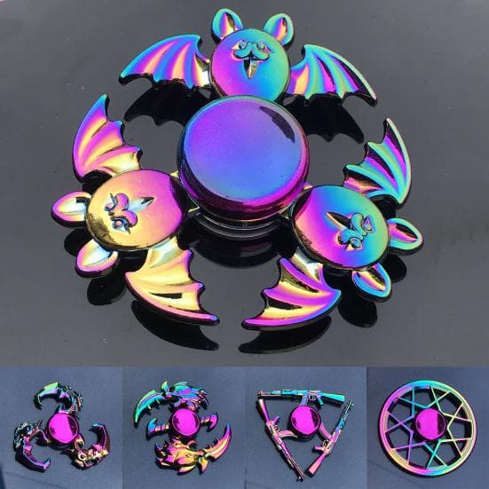 Spinner à main décoratif Anti-anxiété multicolore en métal arc-en-ciel Fidget Spinner pour le bureau