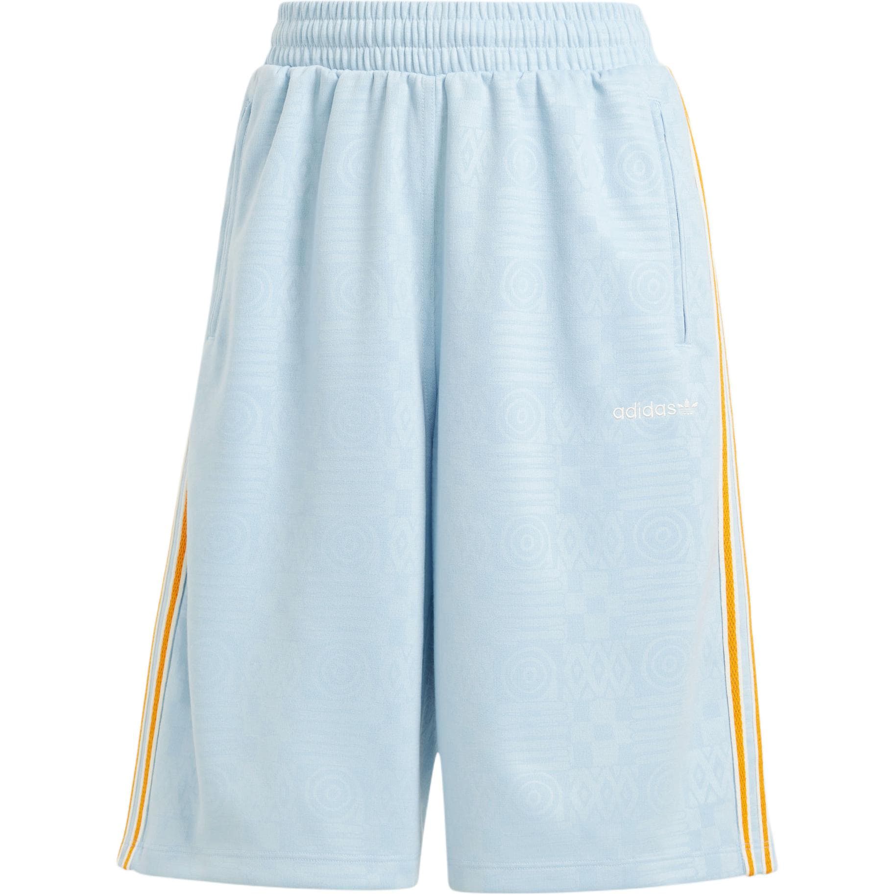 Shorts Capri Adidas Originals Années 80 avec Bandes Latérales et Taille Élastique Cordon de Serrage Bas Femme Rose Bleu JC6143 cm