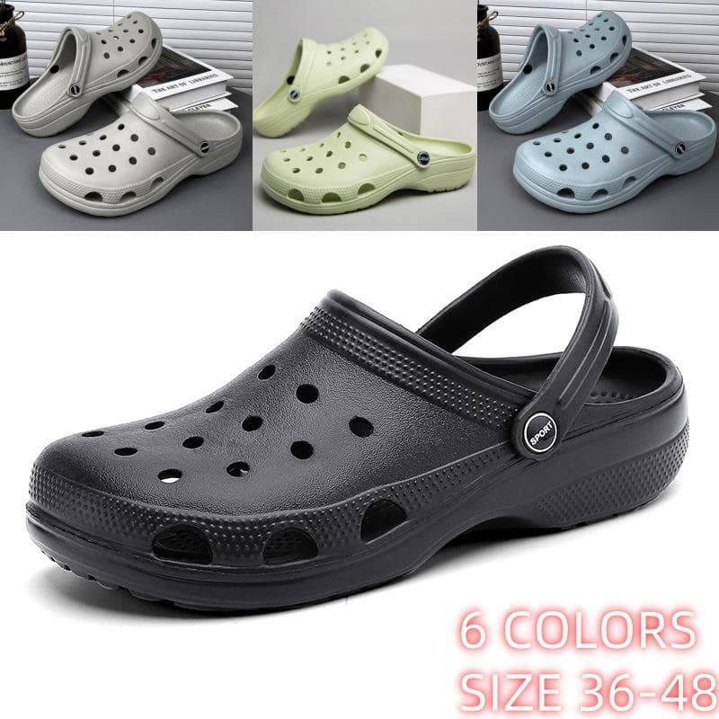 Lässige, bequeme Clogs für Herren, atmungsaktive, verschleißfeste Clogs für den Innen- und Außenbereich, Strandgarten, Sommer cm grün