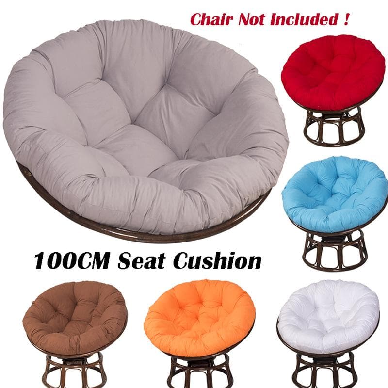 40-Zoll-Papasan-Stuhlkissen, Terrassenkissen, bequemes Hängesessel-Rundbodenkissen grau