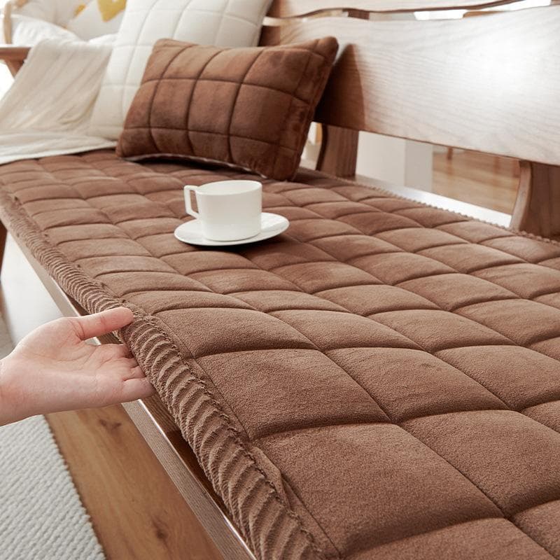 Crystal Velvet Sofakissen Herbst und Winter rutschfeste Sitzkissen Verdickter Massivholz-Sofabezug Sitzkissen