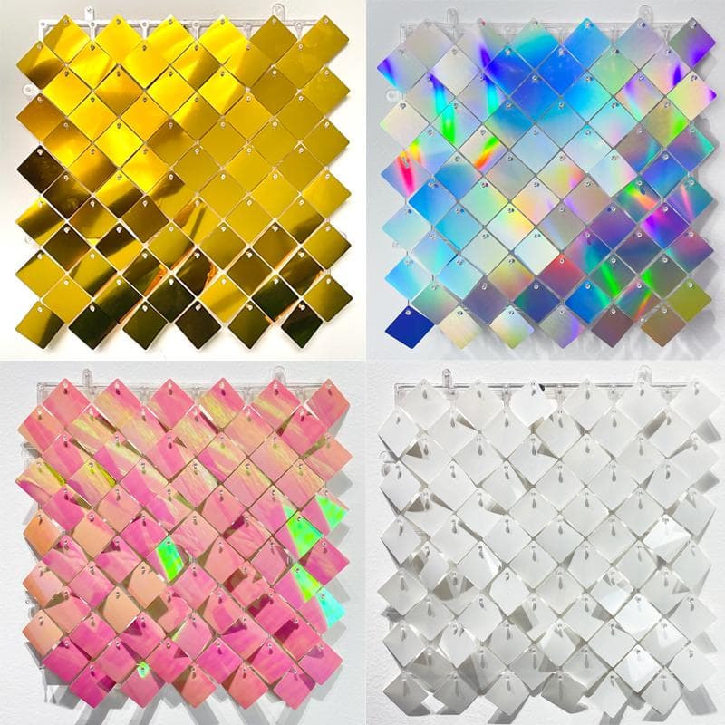 30 x 30 cm schimmernde Wandpaneele mit Pailletten, ideal für Veranstaltungen, Heimdekoration, Geburtstagsparty blau