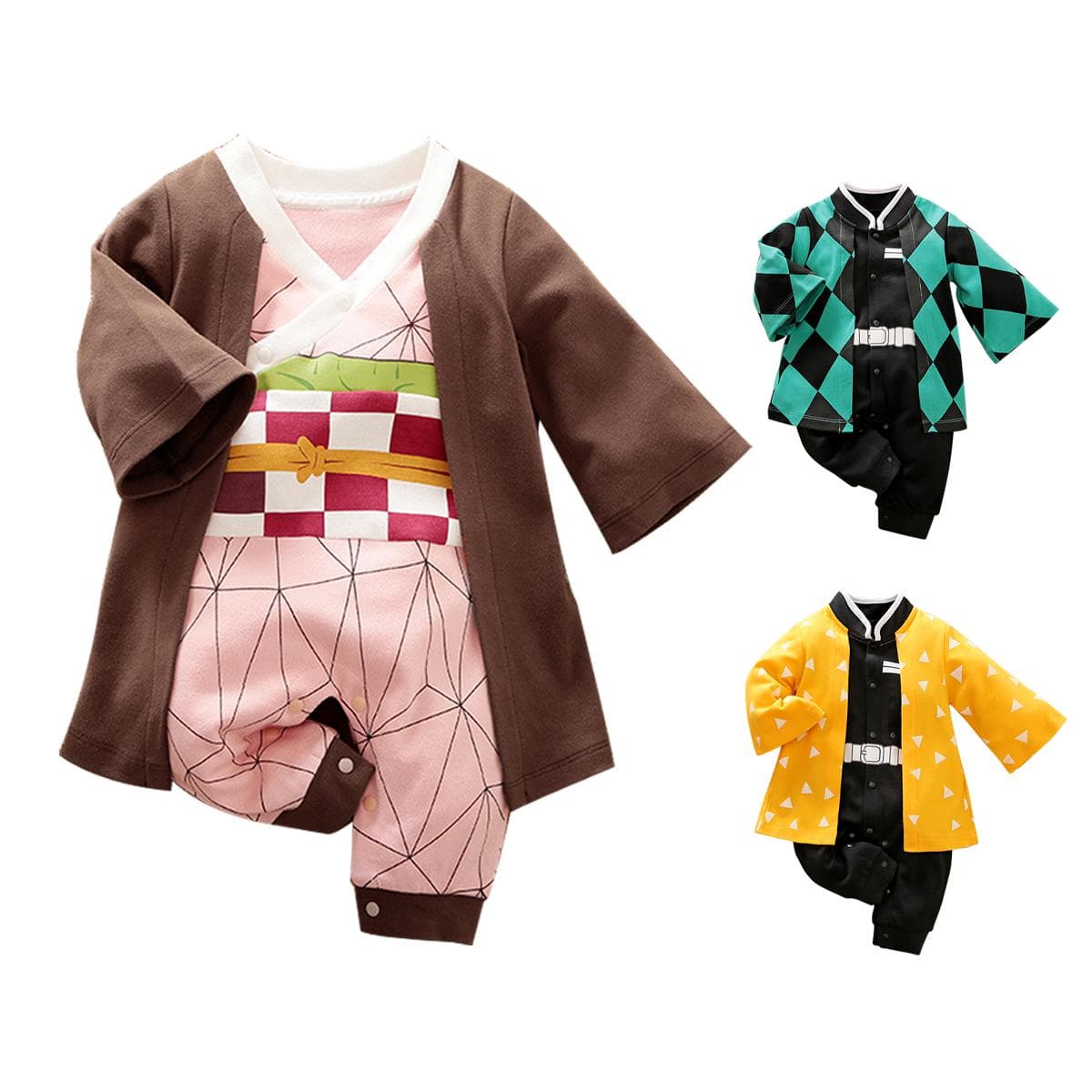 Dämon Slayer Kostüm Cosplay Anime Baby Jungen Kleidung Baumwolle Halloween Baby Mädchen Kleidung Outfit Overalls Overall Säuglingsspielanzug 66cm
