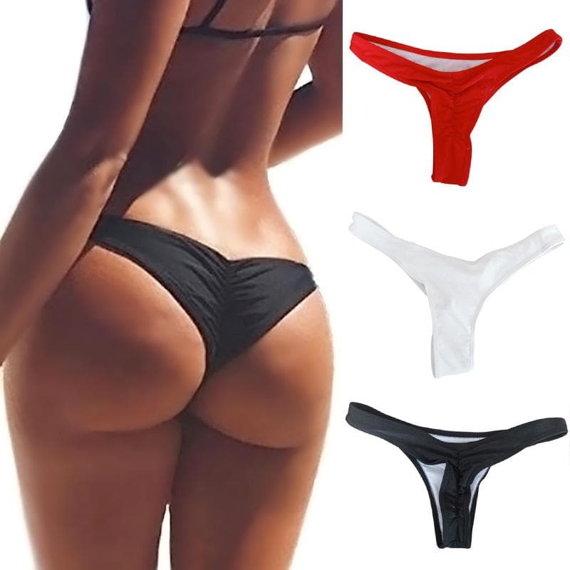 Bademode Damen Slips Bikini Bottom Side Ties Brasilianischer Tanga-Badeanzug Klassisch geschnittene Böden Biquini-Badeshorts Damen-Badeanzug cm
