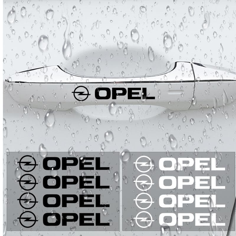 4 Stück Auto Türgriff Aufkleber Reifen Rückspiegel Aufkleber Für Opel Adam Ampera Corsa Insignia Karl Rocks-e Astra New Energy weiß